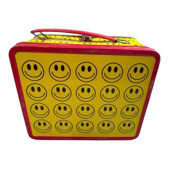 Vintage Yellow Red Smiley Face Metal G Whiz Lunchbox With Matching Thermos READ - Picture 11 of 15